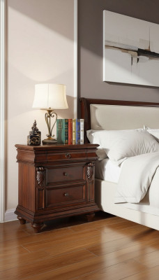 Mesitas de noche diseño moderno muebles lujo elegante hermoso dormitorio.