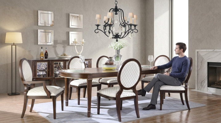 Mesa 4x sillas 2x sillas Aparador 8 piezas conjunto de comedor grupo de mobiliario