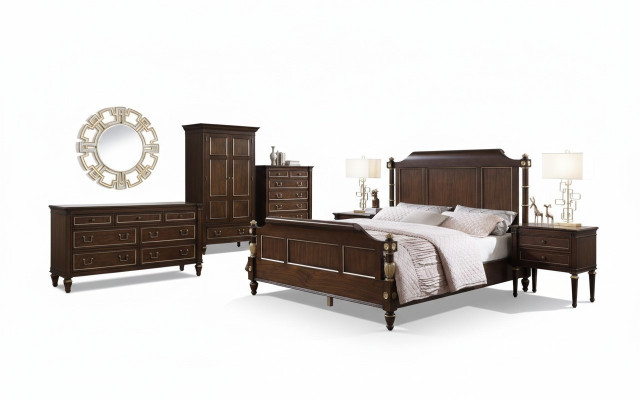Cama 2x mesita de noche cómoda conjunto completo de muebles de dormitorio 4 piezas nuevo