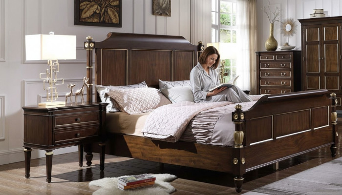 Set de dormitorio cama 2 mesitas de noche de lujo nuevo 3 piezas diseño moderno madera