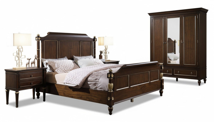 Set de dormitorio cama 2 mesitas de noche de lujo nuevo 3 piezas diseño moderno madera