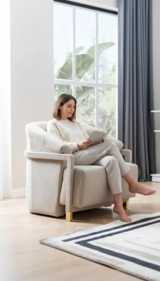 Silla Mueble de una plaza Sillón giratorio Sofá de 1 plaza Sala de estar Moderno