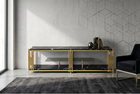 Soporte de TV para sala de estar moderno negro soporte para televisor armario mueble.