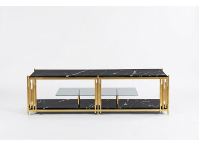 Soporte de TV para sala de estar moderno negro soporte para televisor armario mueble.