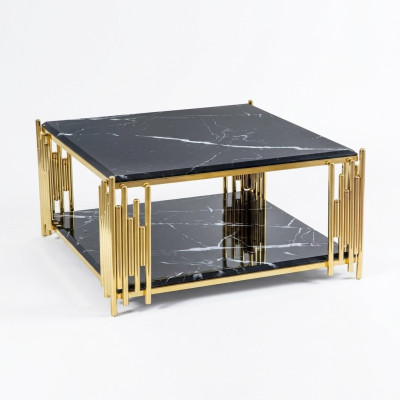 Mesa de centro Muebles de salón Mesa de lujo Mesa auxiliar negra Diseño