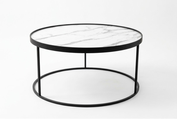 Mesa de centro de lujo para sala de estar en negro diseño de mesa auxiliar.