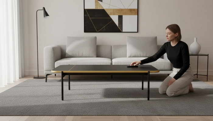 Muebles Mesa Lujo Moderno Mesa de Centro Madera Diseño Sala de Estar Negro