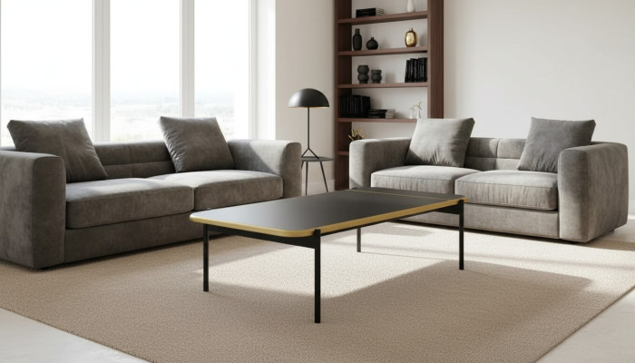 Muebles Mesa Lujo Moderno Mesa de Centro Madera Diseño Sala de Estar Negro