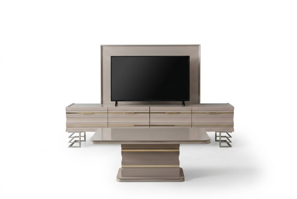 Conjunto de muebles de salón: mueble de TV, soporte para TV y mesa de centro. ¡Práctico para la sala de estar!