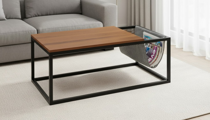 Sala de estar Mesa de centro marrón Mueble Mesa Lujo Nuevo Diseño Moderno Madera