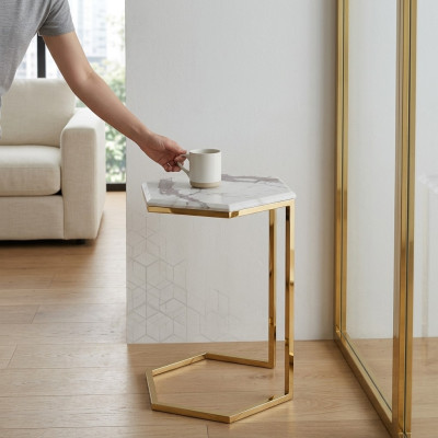 Mesa auxiliar muebles de sala de estar Material Acero inoxidable oro Acero inoxidable Diseño