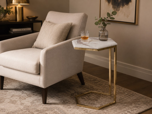 Mesa auxiliar muebles de sala de estar Material Acero inoxidable oro Acero inoxidable Diseño