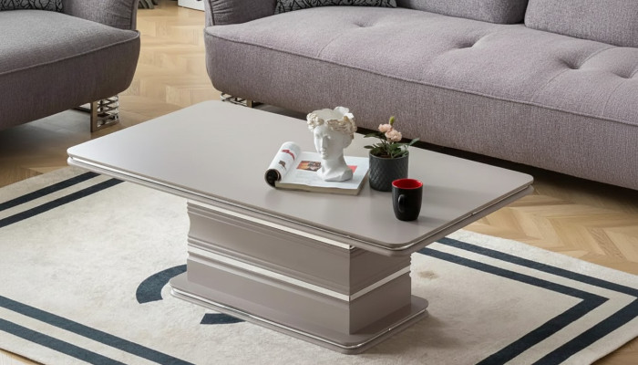 Mesa de centro nueva Mesa de estar Mesa auxiliar Mesa de café beige de madera.