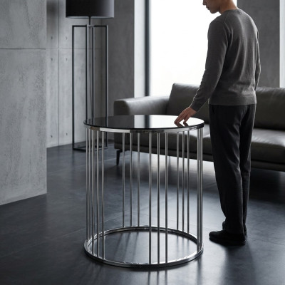 Mesa auxiliar muebles de sala de estar Material Acero inoxidable negro Diseño Moderno