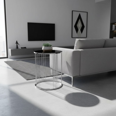 Mesa auxiliar muebles de sala de estar Material Acero inoxidable negro Diseño Moderno