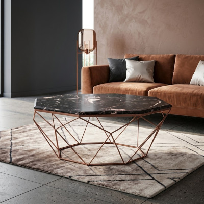 Moderna mesa de centro de salón, mesa de café de madera negra.