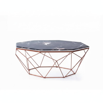 Moderna mesa de centro de salón, mesa de café de madera negra.