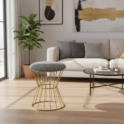 Taburete Reposapiés Cubo Muebles de lujo Diseño Estilo Salón Club Tela
