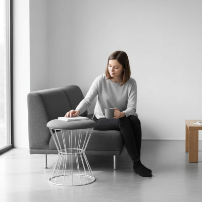Taburete Puf Cubo Muebles de lujo Diseño Estilo Salón Club Tela