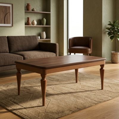 Mesa de centro de diseño de lujo, muebles de sala de estar nuevos, marrón, mesa de madera.