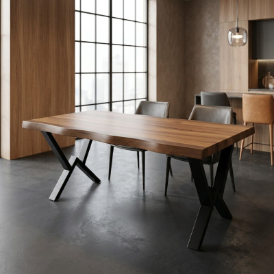 Comedor Mesa de comedor Muebles de lujo Madera Mesa de cocina nueva Marrón Mesa moderna