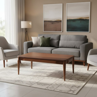 Mesa de centro de madera de lujo diseño de mobiliario moderno marrón.