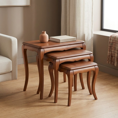 Mesa auxiliar 3x marrón Material de acero inoxidable, diseño nuevo para el salón.