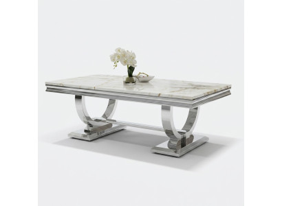 Mesa de centro moderna gris Mesa de acero inoxidable Mesas de salón Diseño de lujo
