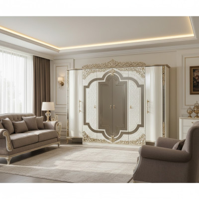 Diseño de armario de lujo, armario moderno, muebles de dormitorio.