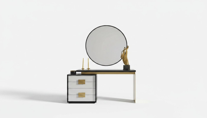 Dormitorio Elegante Conjunto de tocador de diseñador Espejo de lujo 2 piezas