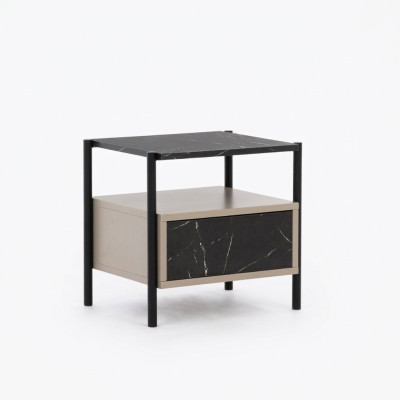 Diseñador de dormitorio Mesita de noche de diseñador Mesa de noche de madera de diseñador Muebles elegantes