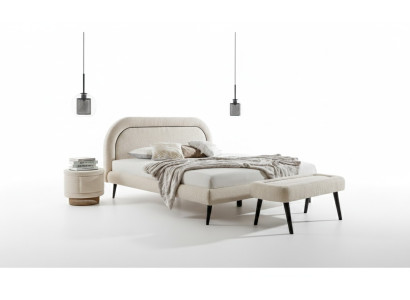 Muebles de dormitorio modernos cama acogedora cama banco 2 mesitas de noche