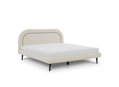 Muebles de dormitorio Cama blanca Cama doble acolchada de textiles modernos