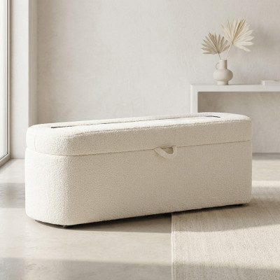 Muebles de dormitorio Banco blanco Banco de diseñador Aparador acolchado con almacenamiento