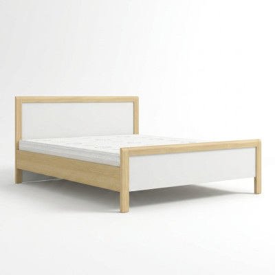 Cama moderna doble blanca dormitorio camas de alta calidad estructura de madera.