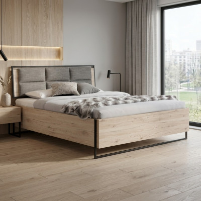 Cama moderna para dormitorio Cama de madera elegante Lujosa cama doble