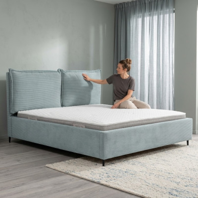 Gran dormitorio Cama Cama textil de lujo Elegantes camas tapizadas