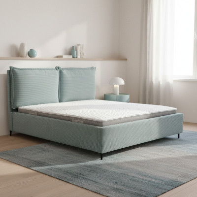 Gran dormitorio Cama Cama textil de lujo Elegantes camas tapizadas