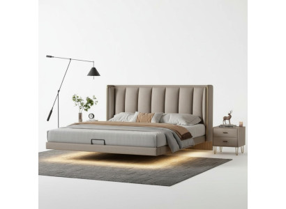 Dormitorio blanco cama doble lujo diseño muebles marco de madera camas