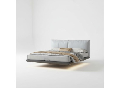 Dormitorio blanco Cama de diseñador Camas de lujo Camas dobles de cuero Nuevas