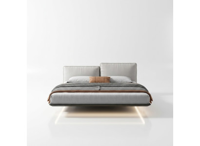 Cama de pared blanca Diseño de cama LED moderna Cama doble dormitorio moderno Nuevo
