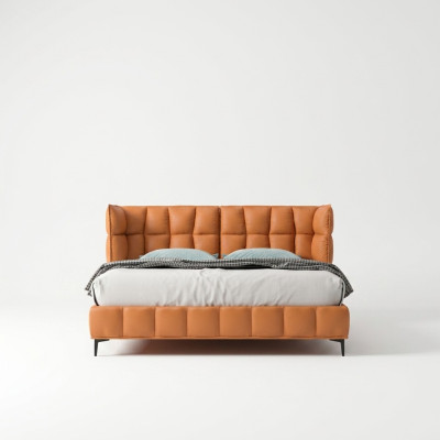 Naranjas de cama doble dormitorio muebles camas textiles estructura de madera elegante