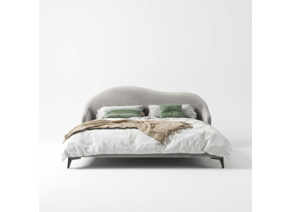 Cama de tela gris Dormitorio Camas de lujo Dobles elegantes Muebles con estilo