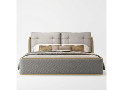 Diseñador Dormitorio blanco Cama de lujo Camas dobles Estructura de madera Moderna