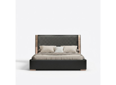 Dormitorio camas Cama de cuero gris Muebles modernos Estructura de madera Camas