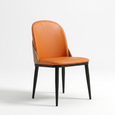 Silla naranja comedor muebles diseñador asiento individual madera textil sillas