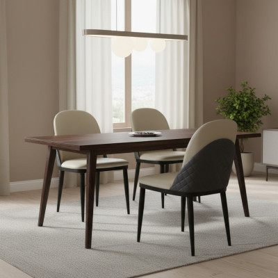 Blanco-gris sillón individual Sillas de comedor modernas Silla con respaldo Muebles de madera