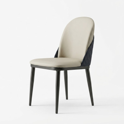 Blanco-gris sillón individual Sillas de comedor modernas Silla con respaldo Muebles de madera