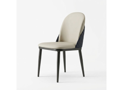 Blanco-gris sillón individual Sillas de comedor modernas Silla con respaldo Muebles de madera