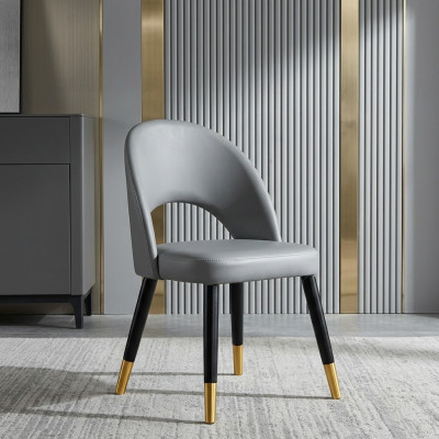 Moderna silla de comedor gris, silla individual de diseño, sillas de madera.